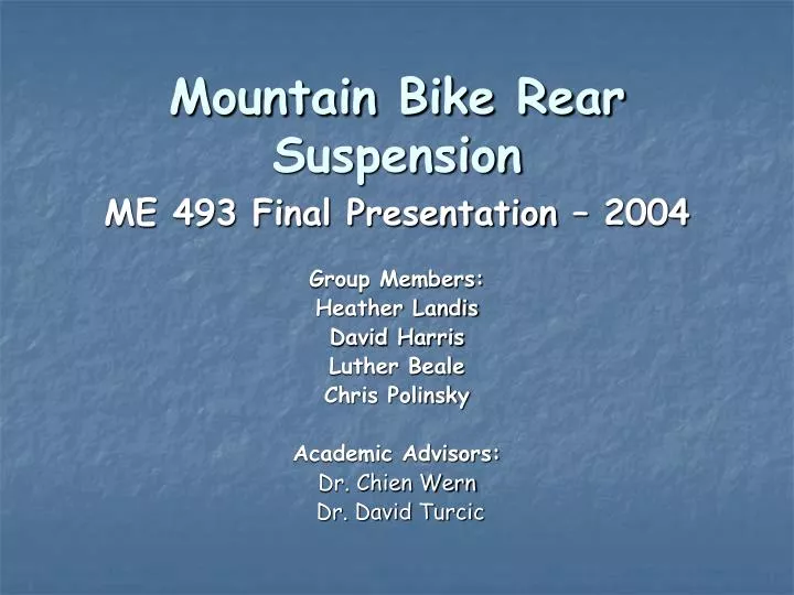mountain bike rear suspension