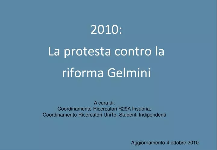 2010 la protesta contro la riforma gelmini