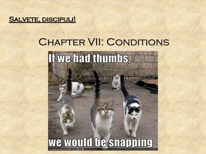 salvete discipuli chapter vii conditions