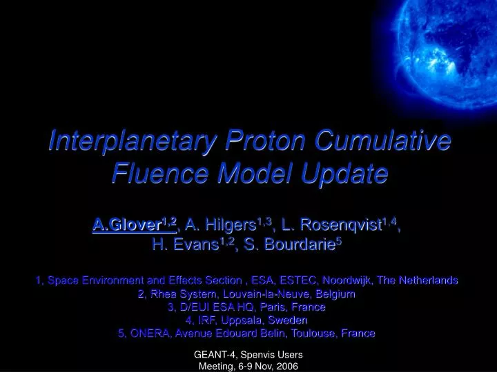 interplanetary proton cumulative fluence model update