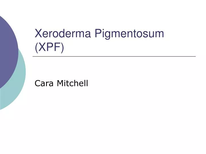 xeroderma pigmentosum xpf