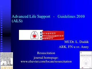 Advanced Life Support - Guidelines 2010 (ALS)