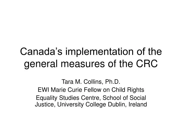 canada s implementation of the general measures of the crc