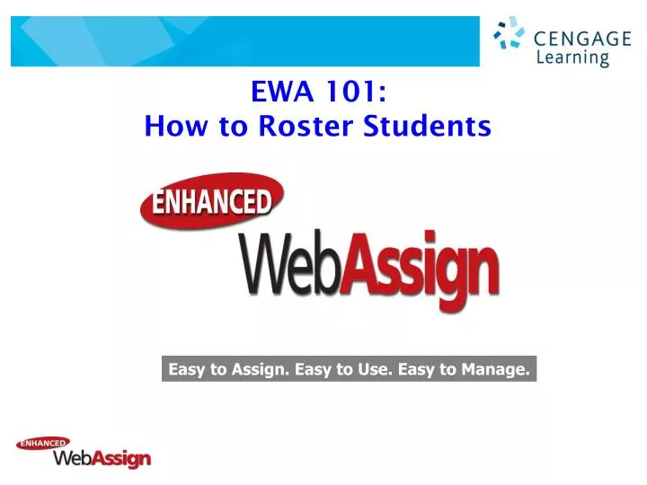 ewa 101 how to roster students