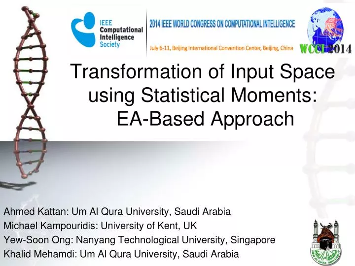 transformation of input space using statistical moments ea based approach