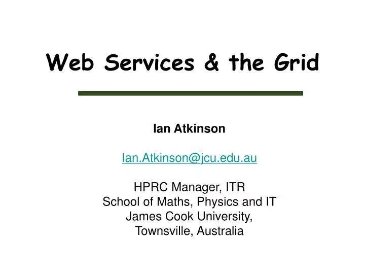 web services the grid