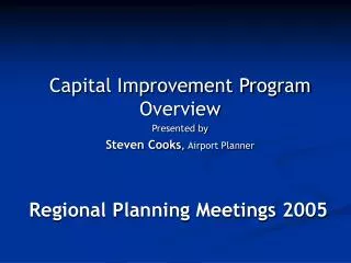 Regional Planning Meetings 2005