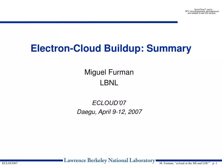 electron cloud buildup summary