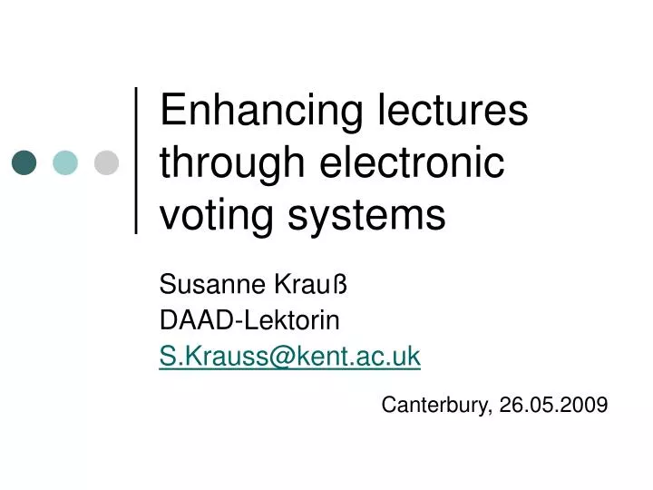 enhancing lectures through electronic voting systems