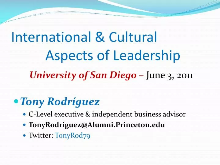 international cultural aspects of leadership