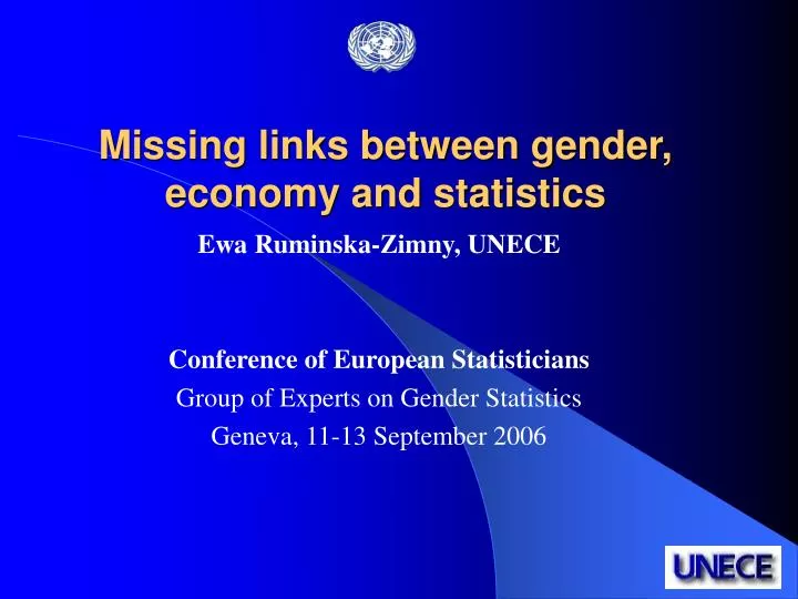 missing links between gender economy and statistics