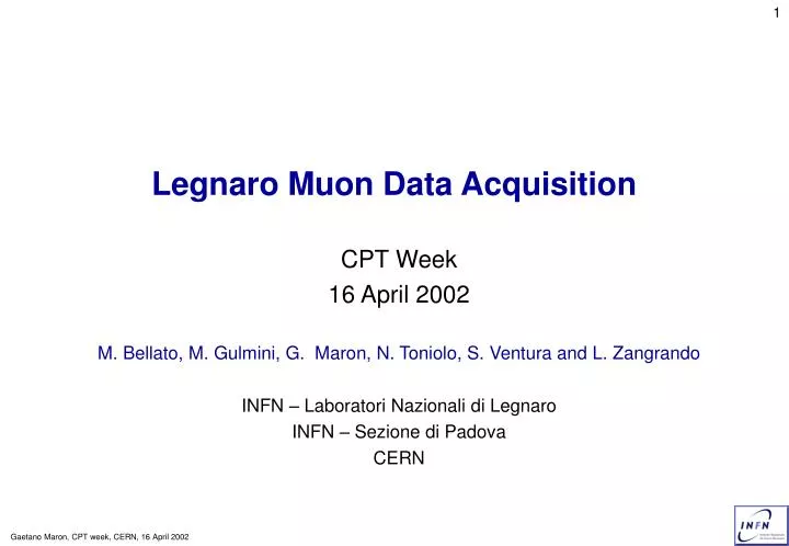 legnaro muon data acquisition