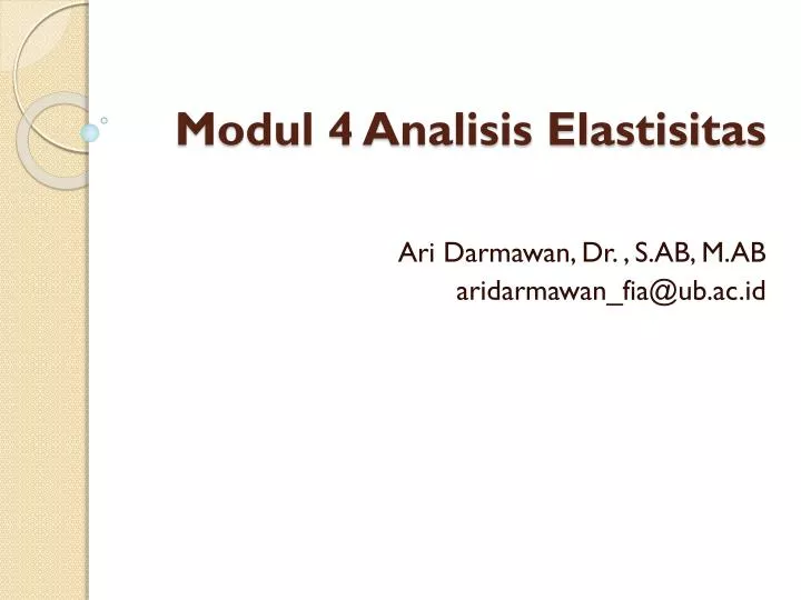modul 4 analisis elastisitas
