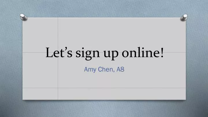 let s sign up online