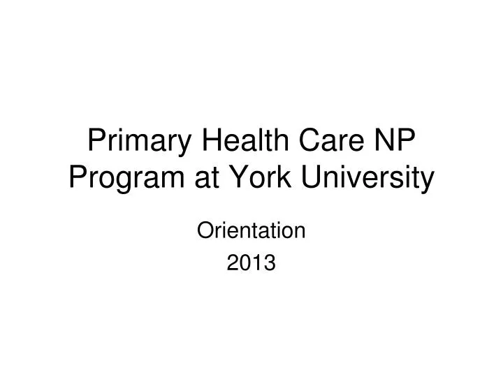 primary health care np program at york university