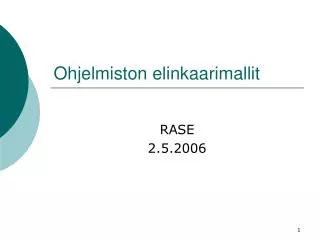 ohjelmiston elinkaarimallit