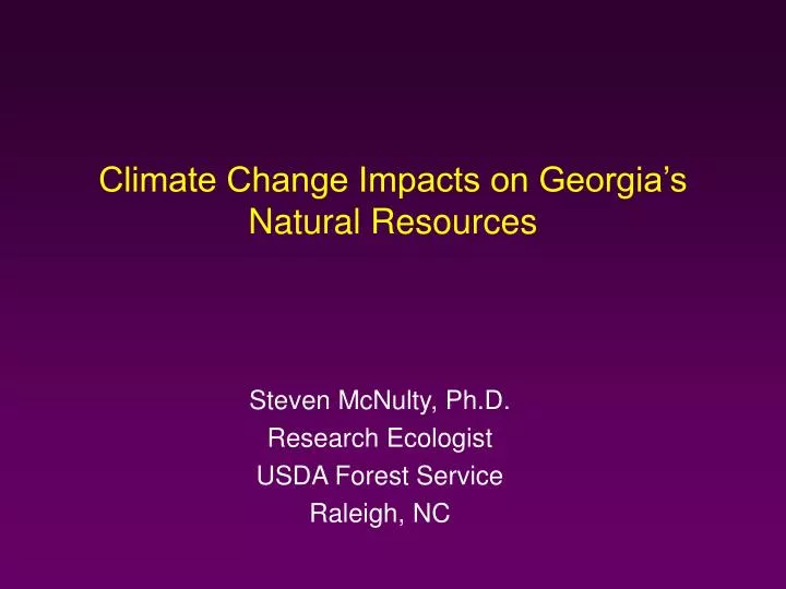 climate change impacts on georgia s natural resources