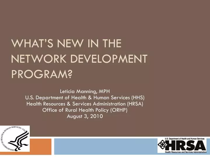 what s new in the network development program