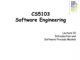 CS5103 Software Engineering