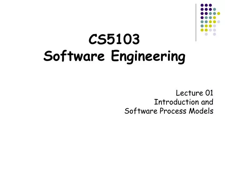 cs5103 software engineering