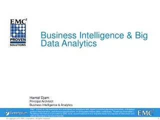 Hamid Djam Principal Architect Business Intelligence &amp; Analytics