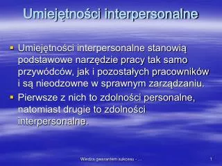 umiej tno ci interpersonalne