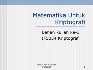 matematika untuk kriptografi