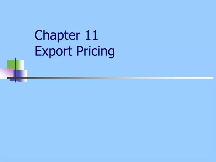chapter 11 export pricing