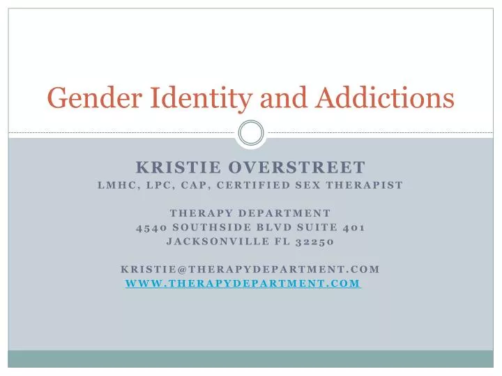 gender identity and addictions