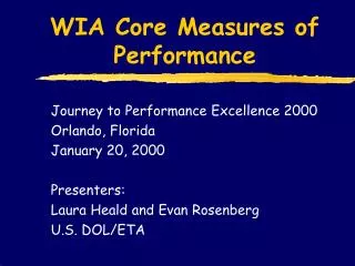 WIA Core Measures of Performance