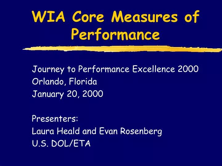 wia core measures of performance