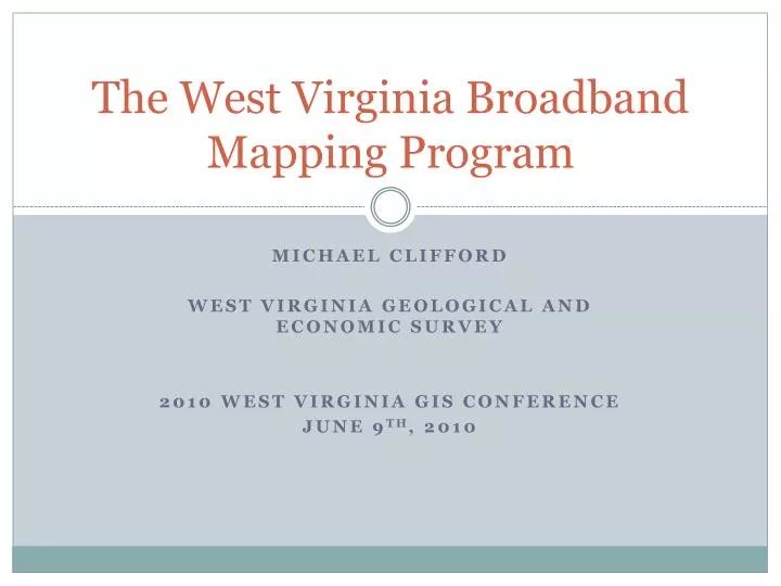 the west virginia broadband mapping program