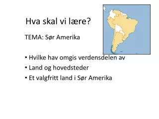 hva skal vi l re
