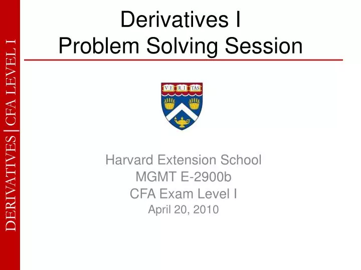 derivatives i problem solving session