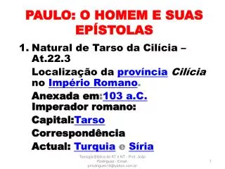 paulo o homem e suas ep stolas