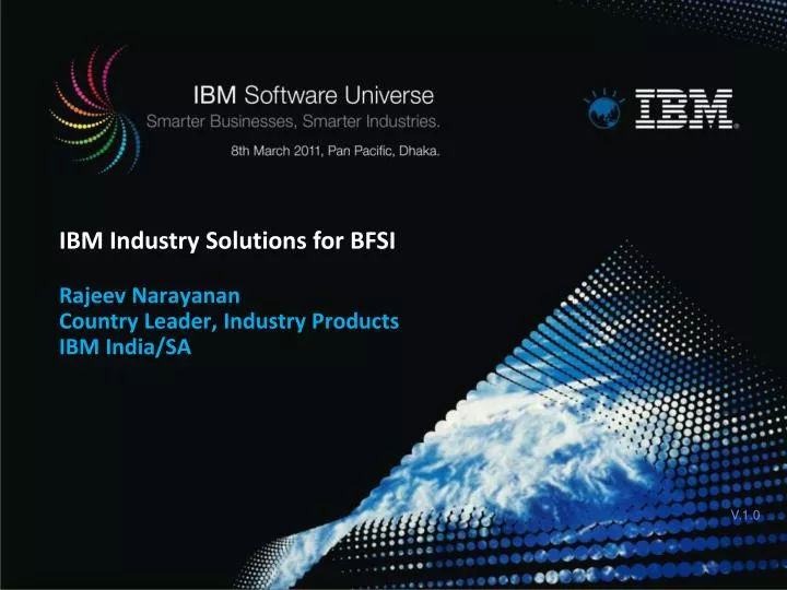 ibm industry solutions for bfsi rajeev narayanan country leader industry products ibm india sa