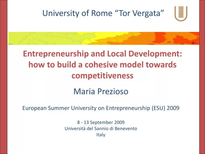 entrepreneurship and local development how to build a cohesive model towards competitiveness