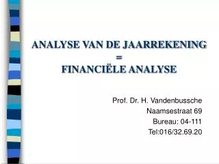 analyse van de jaarrekening financi le analyse