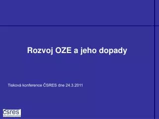 rozvoj oze a jeho dopady