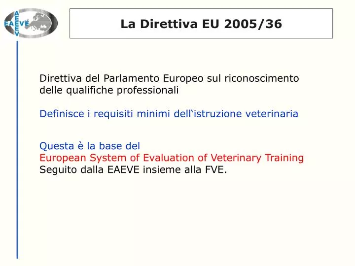 la direttiva eu 2005 36