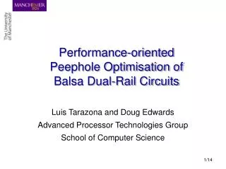 Performance-oriented Peephole Optimisation of Balsa Dual-Rail Circuits