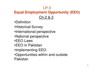 LP-3 Equal Employment Opportunity (EEO)