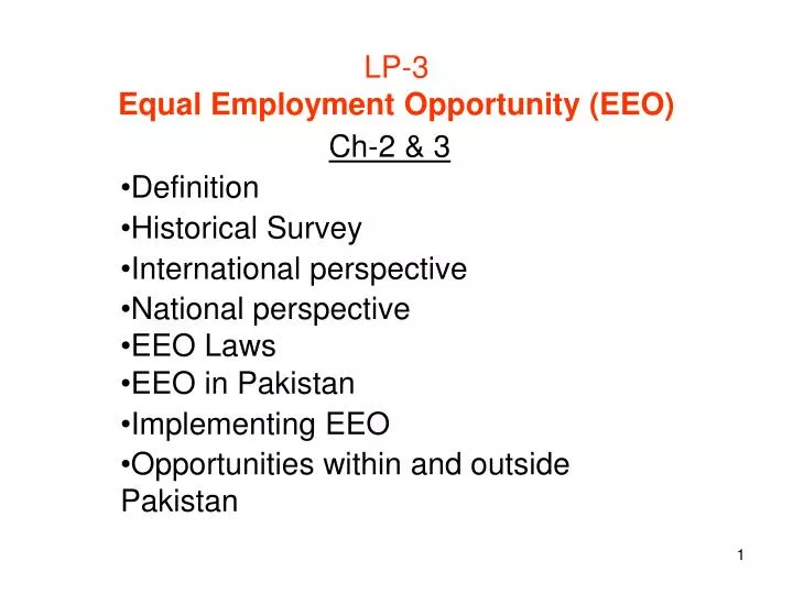 Ppt Lp 3 Equal Employment Opportunity Eeo Powerpoint Presentation Free Download Id5736839 7889