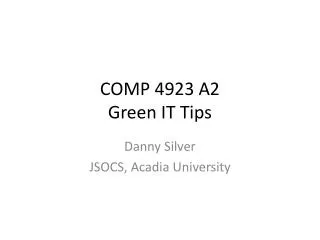 COMP 4923 A2 Green IT Tips