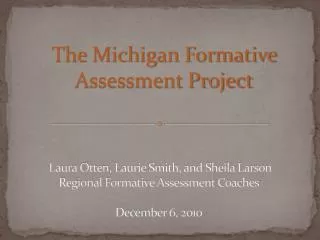 The Michigan Formative Assessment Project