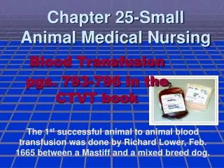 Chapter 25-Small Animal Medical Nursing