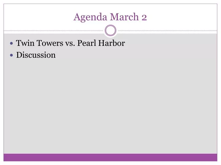 agenda march 2