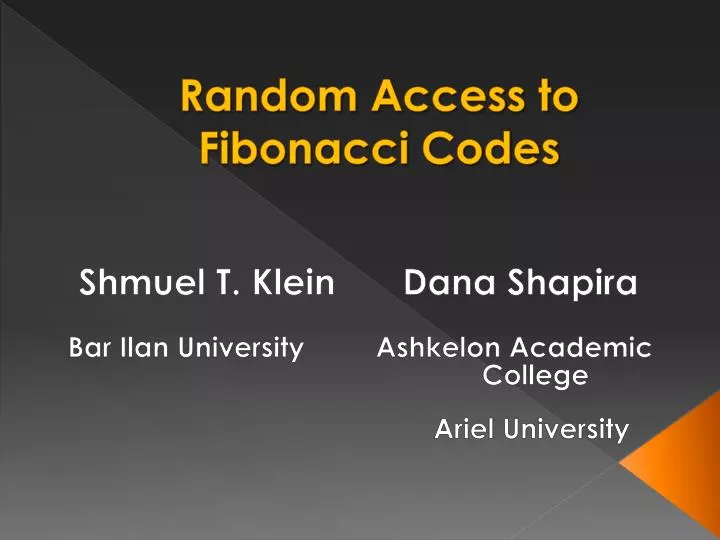 random access to fibonacci codes