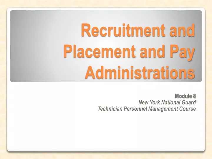 recruitment and placement and pay administrations