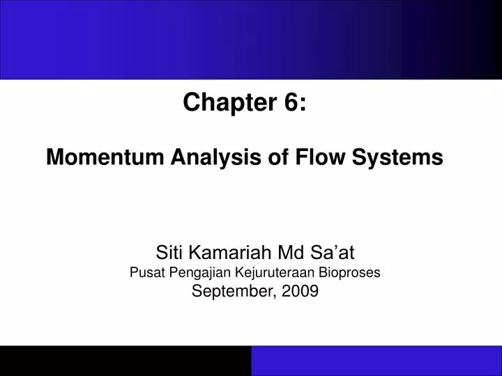 chapter 6 momentum analysis of flow systems